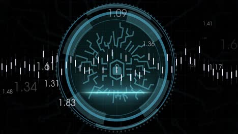 Statistical-data-processing-and-changing-numbers-against-cyber-security-text-over-round-scanner