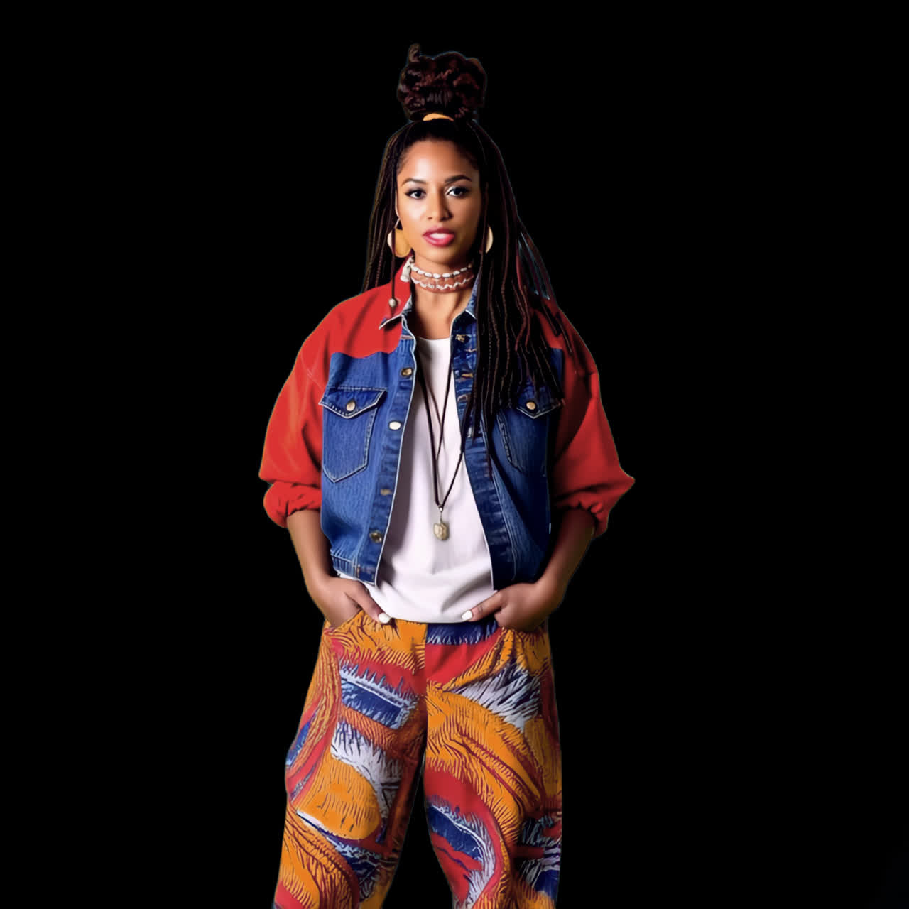 Fashionable vibrant modern urban style animation isolated asset, transparent 4K video, alpha