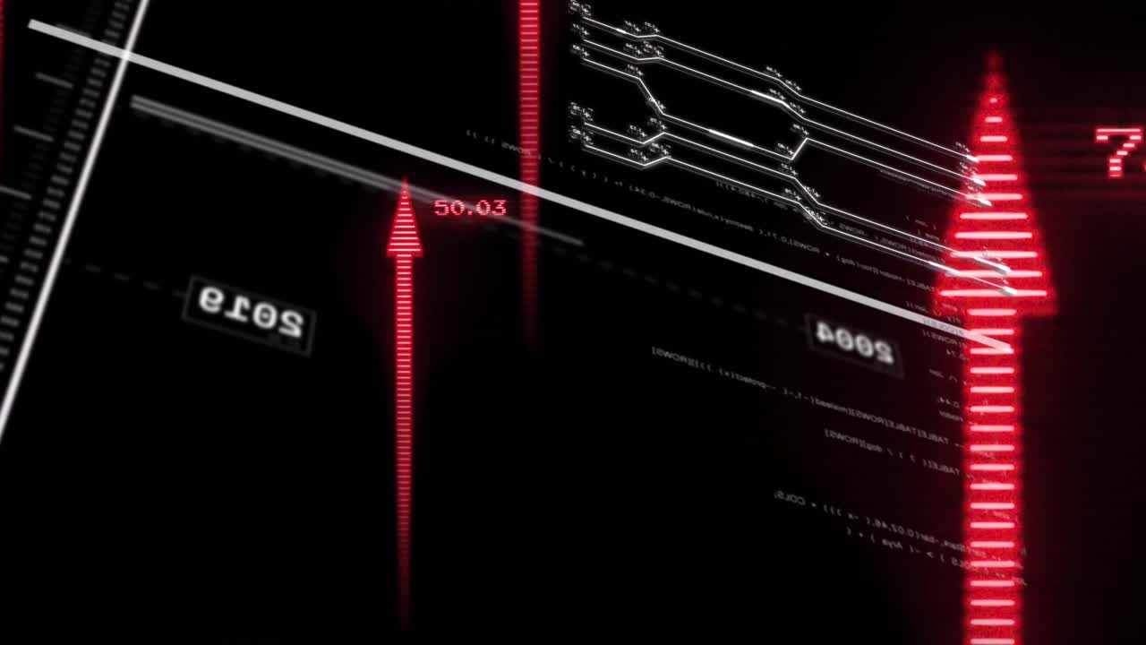 animación de flechas y procesamiento de datos.