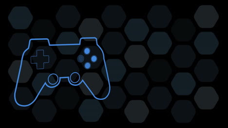 animation of blue video game logo