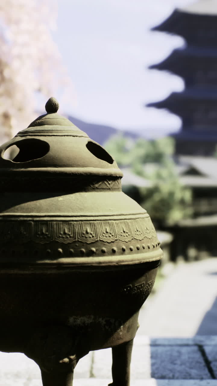 Historic japanese district features traditional architecture and a pagoda