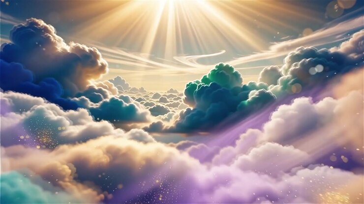 Christian Heavenly Light Worship Background