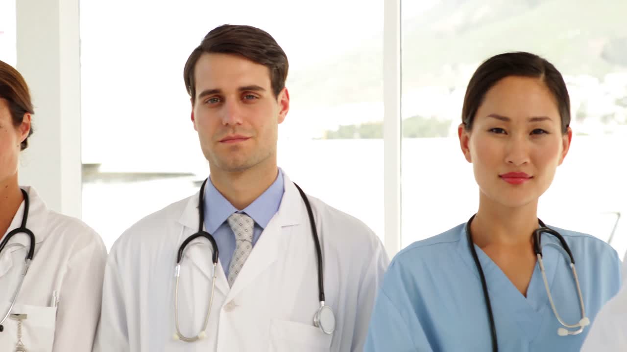 Medical team standing in a row