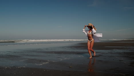 woman on a beach
