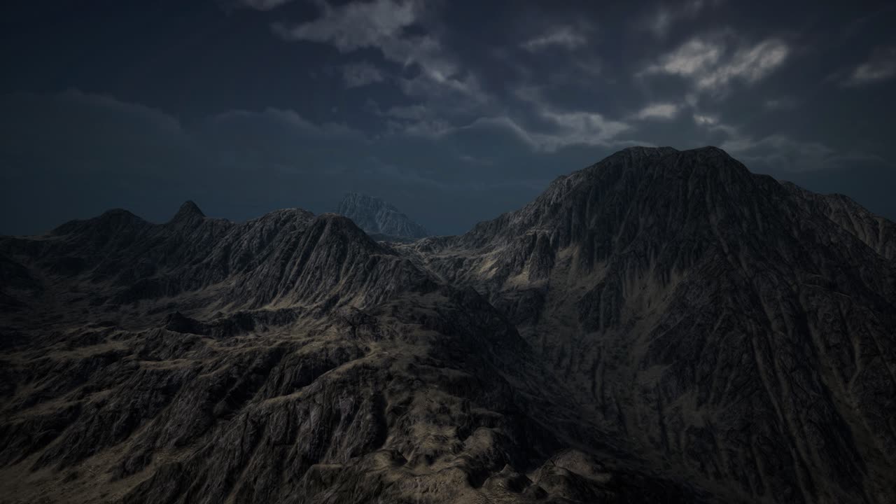 Dark Mountain with the Dark Clouds