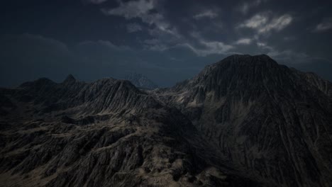 dark mountain with the dark clouds