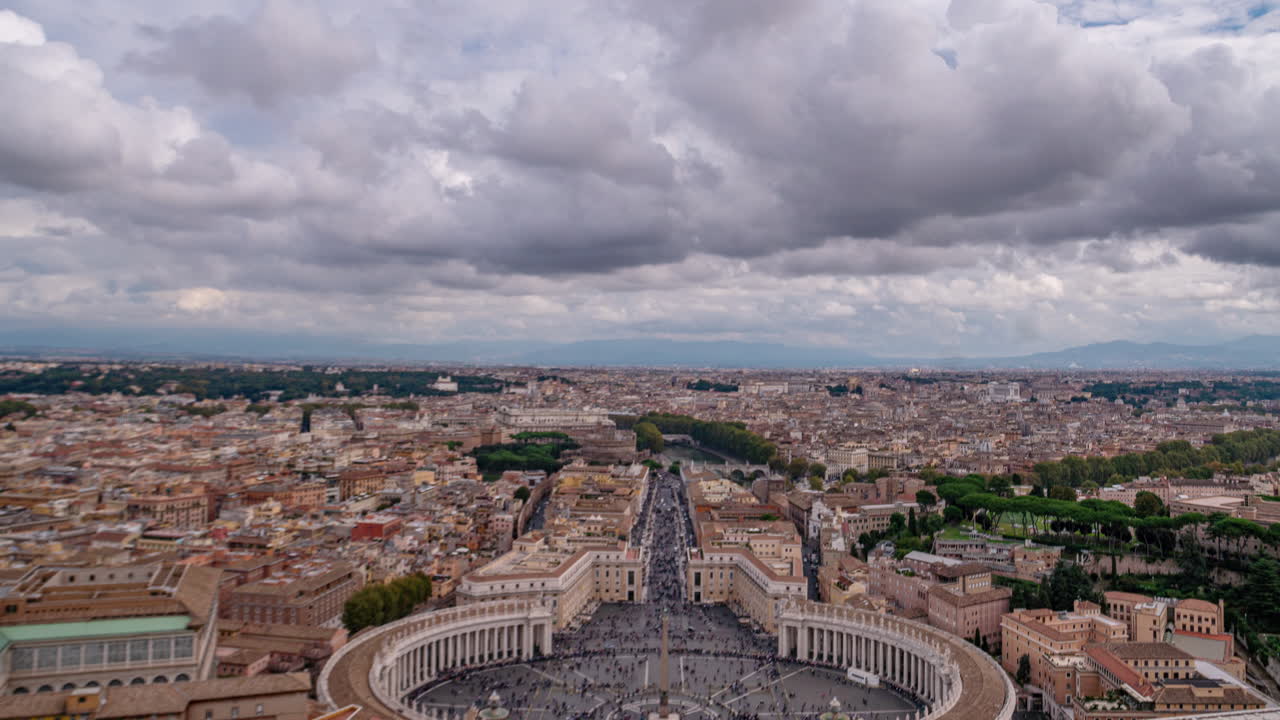 바티칸 시국에서 볼 수 있는 홀리 시, 이탈리아 로마, 성 베드로 대성당과 성 베드로 광장 너머