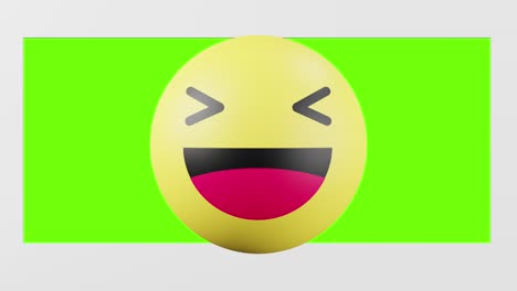facebook haha emoji reaction button with 3d effect overlay, green screen