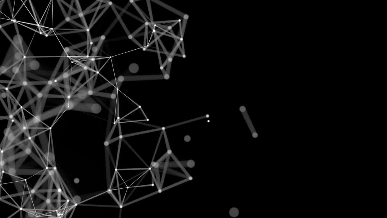 abstractos puntos y líneas conectados en fondo negro. red de conexión de tecnología y concepto de big data.
