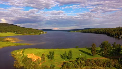 Aerial-Odyssey:-Over-Horse-Lake's-Green-Expanse-in-100-Mile-House