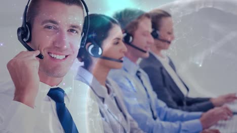 Man-working-in-Callcenter