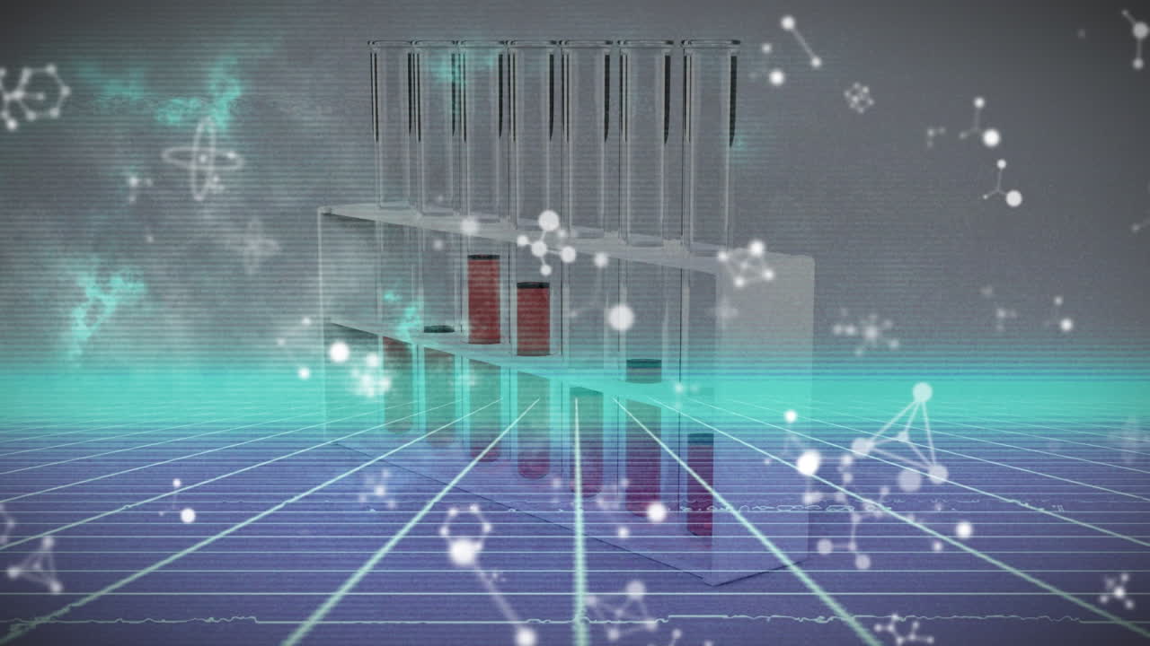 анимация обработки различных данных по цепи днк