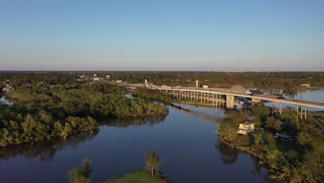 bridge over cow bayou in bridge city, texas