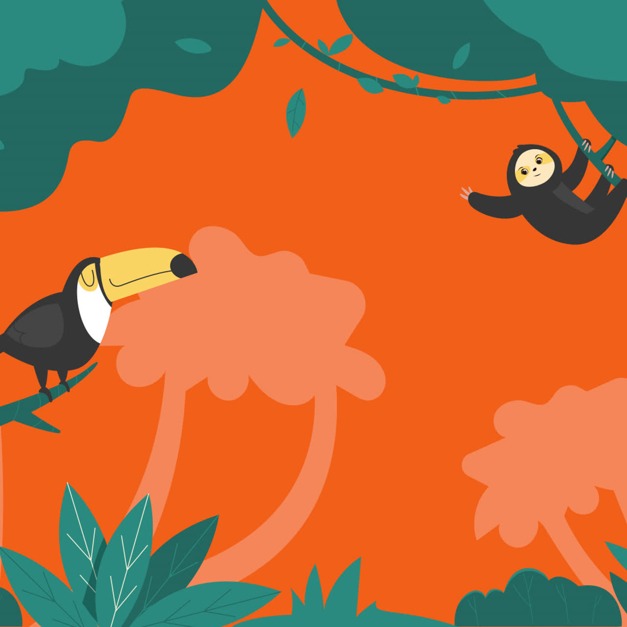 Ilustración de animales de la jungla