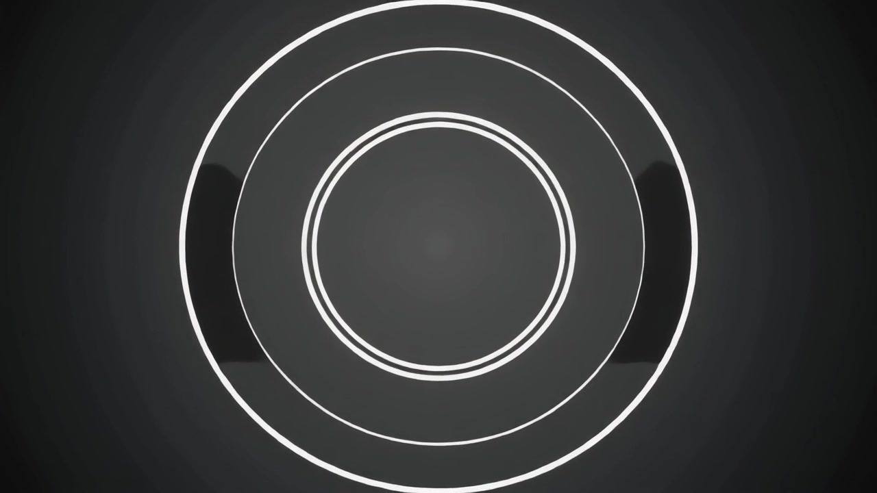 Motion graphic astratta di cerchi concentrici in espansione e contrazione