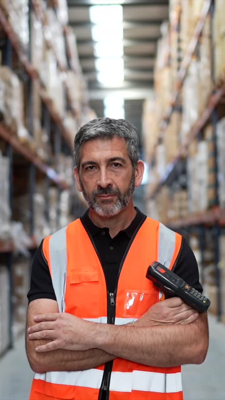 retrato del trabajador del almacén