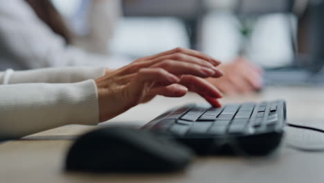 Closeup-woman-hands-typing-pc-in-office.-Journalist-make-research-work-computer