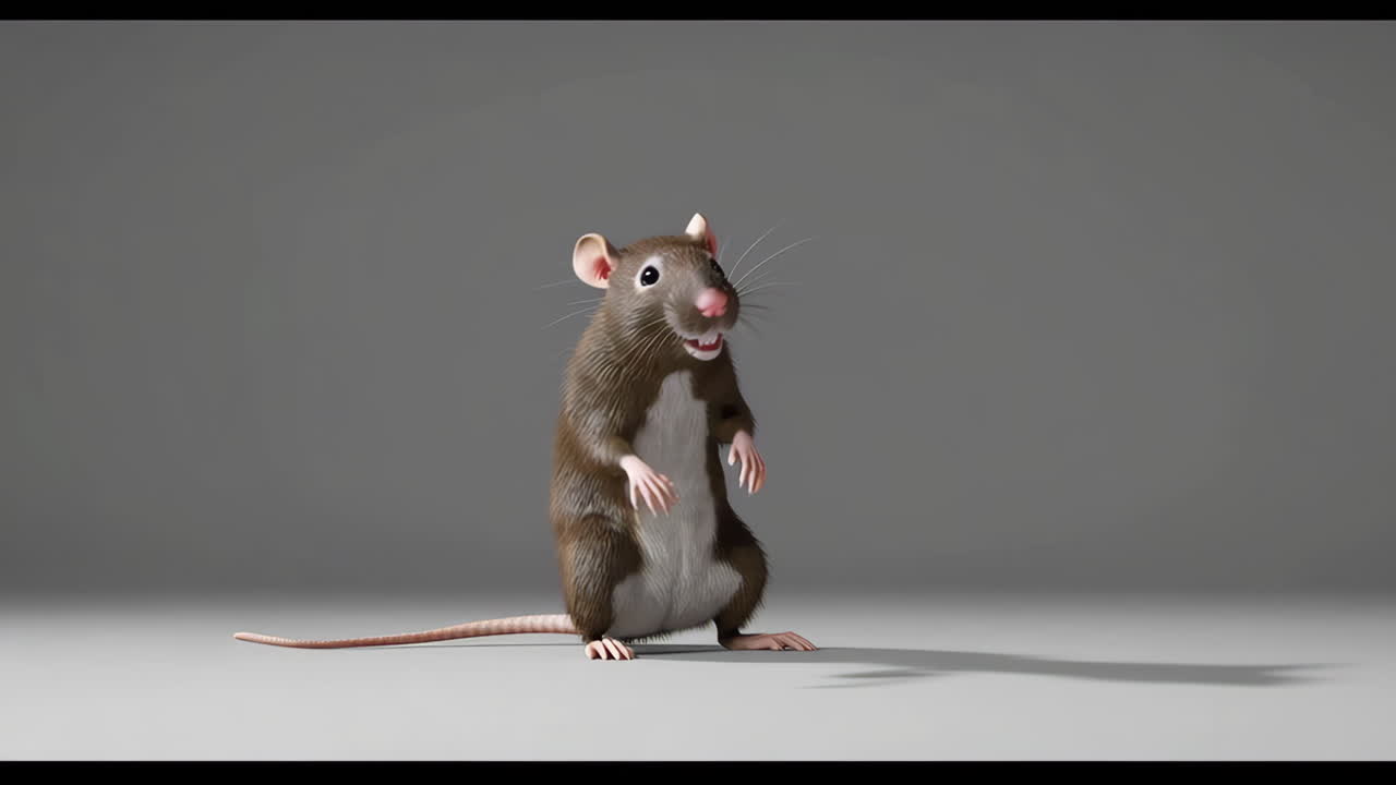 3D Rendered Cartoon Rat
