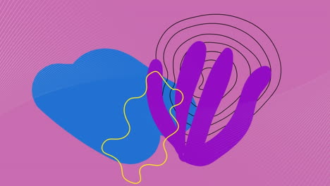 animación de gráficos en movimiento coloridos sobre fondo rosa