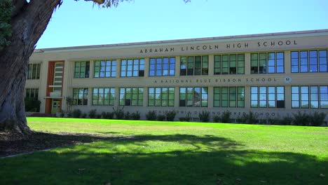 establishing shot of a typical american public school 1