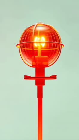 red spherical warning light on pole