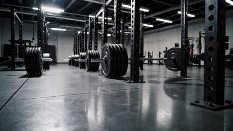 empty modern gym with weightlifting equipment