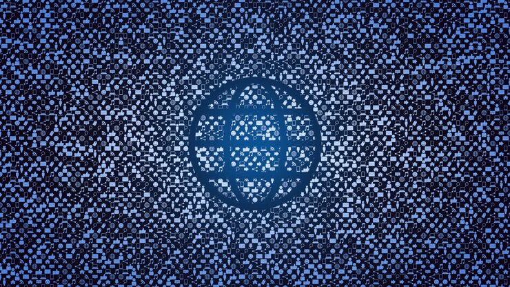 Motion Globe icon on simple network background 1