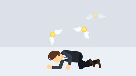 가난한 사업가. 불평등 개념. 평평한 스타일의 루프 일러스트레이션.