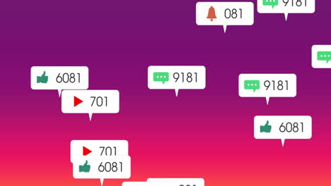 animation of media icons over purple background