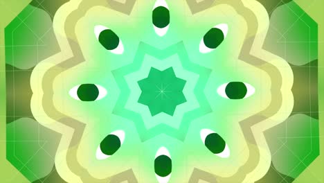 abstract mandala de caleidoscopio verde y amarillo