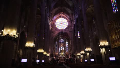 interior of a gothic cathedral in barcelona