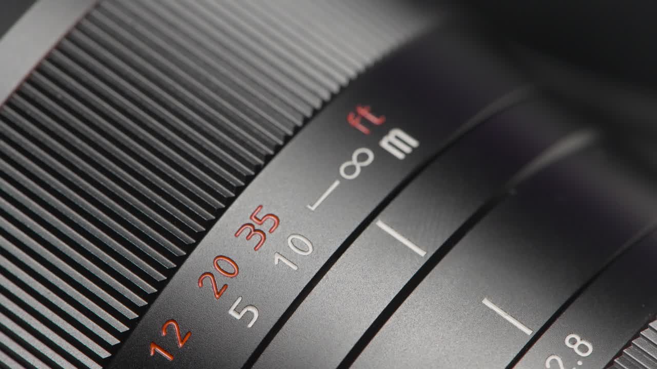 close-up de uma lente de câmara