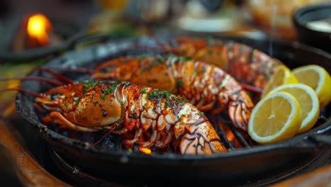 grilled lobster with lemon