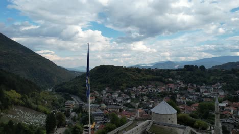 Bosnia-Flag-In-Castle