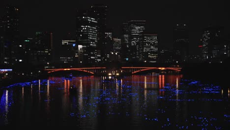 amanogawa project, illuminating okawa river in osaka for tanabata festival