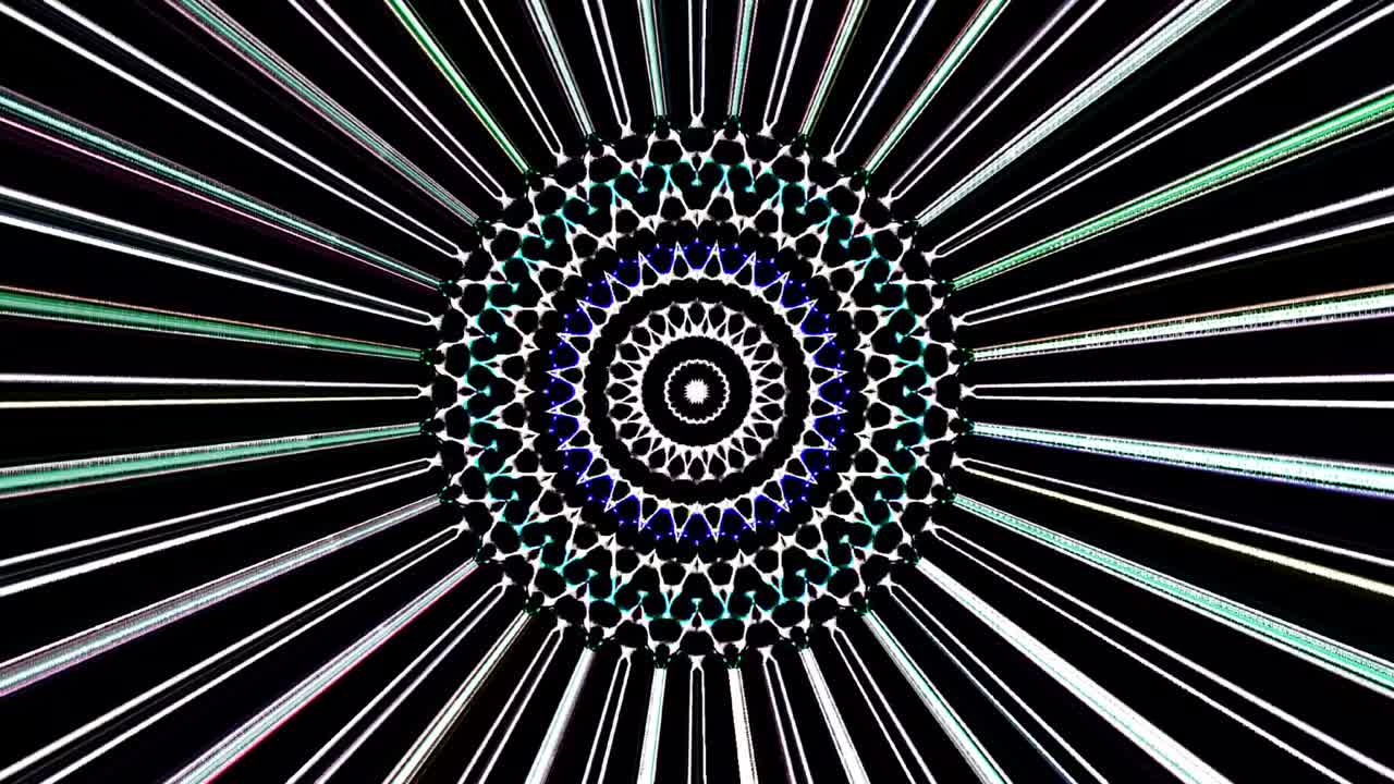 Beautiful abstract kaleidoscope that shines, a radiant light that regulates the subtle movements