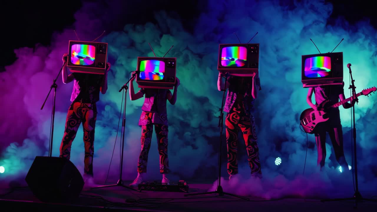 Band Berkepala TV di Panggung