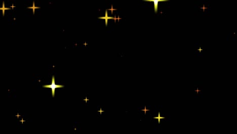 star falling with dark background.glowing gold star pattern motion.starry night scene.