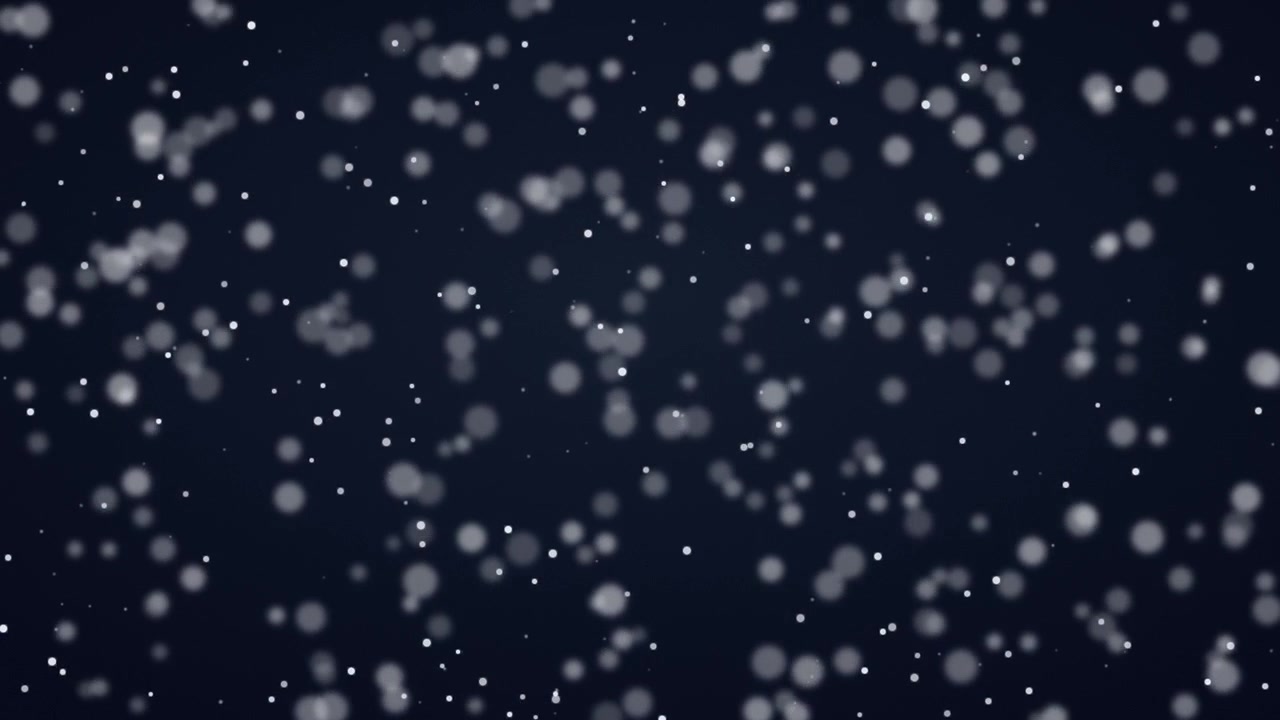 Abstract Motion Background with Floating White Particles on Dark Blue