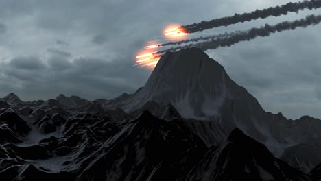 meteor impact on mountain