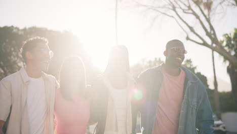 friends enjoying a sunny day together