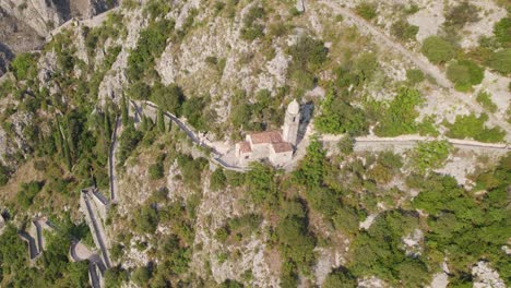 attractive church of our lady of remedy on the slope of the mountain in kotor, montenegro