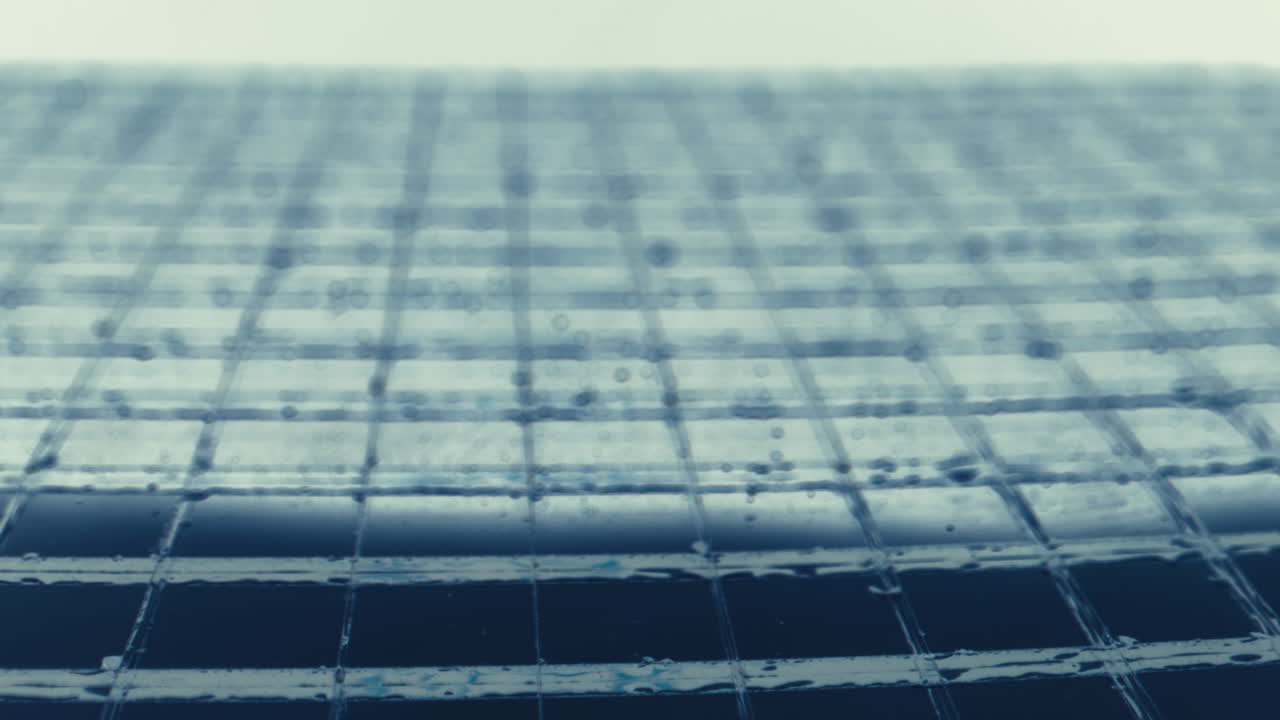 Grid Pattern with Water Droplets