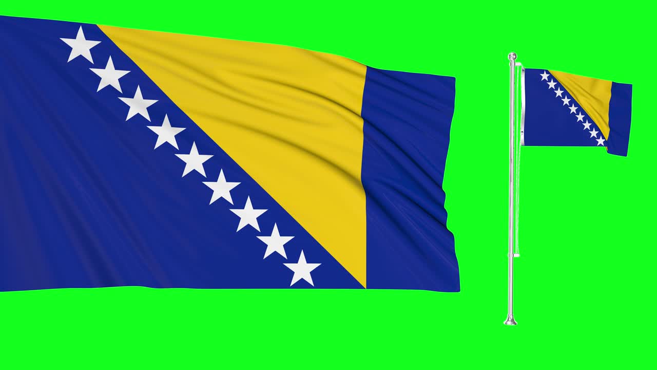 보스니아 헤르체고비나의 초현실적인 루프: 바람에 흔들리는 두 개의 발, 매우 상세한 직물 질감 애니메이션으로 날아가는 발 기둥, 4k 3d 크로마 키