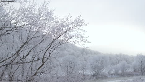 aerial view of a winter landscape in upstate new york.