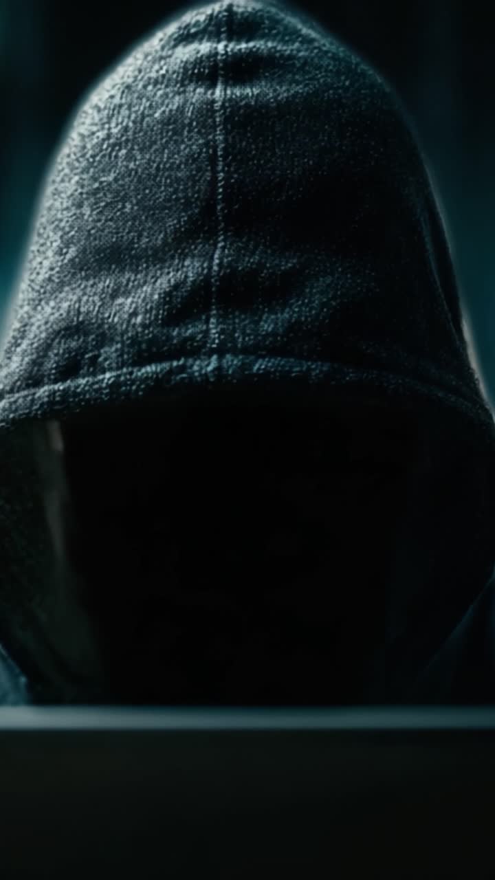 Figura Misteriosa Envuelta en Sombras: La Presencia Encapuchada en un Entorno Oscurecido Refleja Intriga y Suspenso en la Era Digital