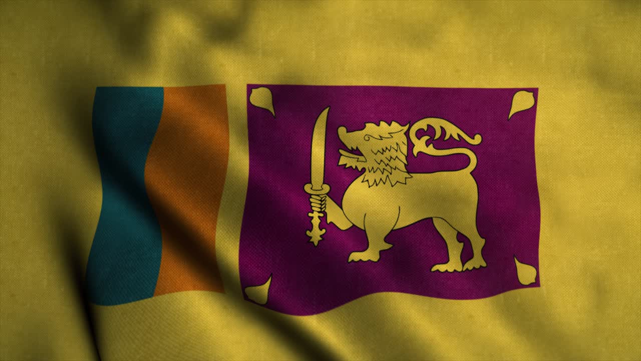 Sri Lankan lippu liehuu tuulessa. Sri Lankan kansallislippu. Sri Lankan tunnus saumaton silmukka-animaatio. 4K.