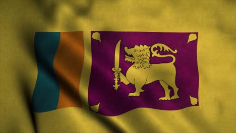la bandera de sri lanka ondeando en el viento. la bandera nacional de sri lanka. el signo de sri lanka animación de bucle sin costuras. 4k