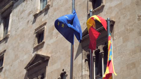 spanish and eu flag