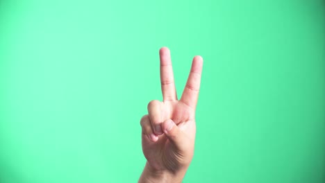 a cheerful person giving waving. love and peace. 4k green screen